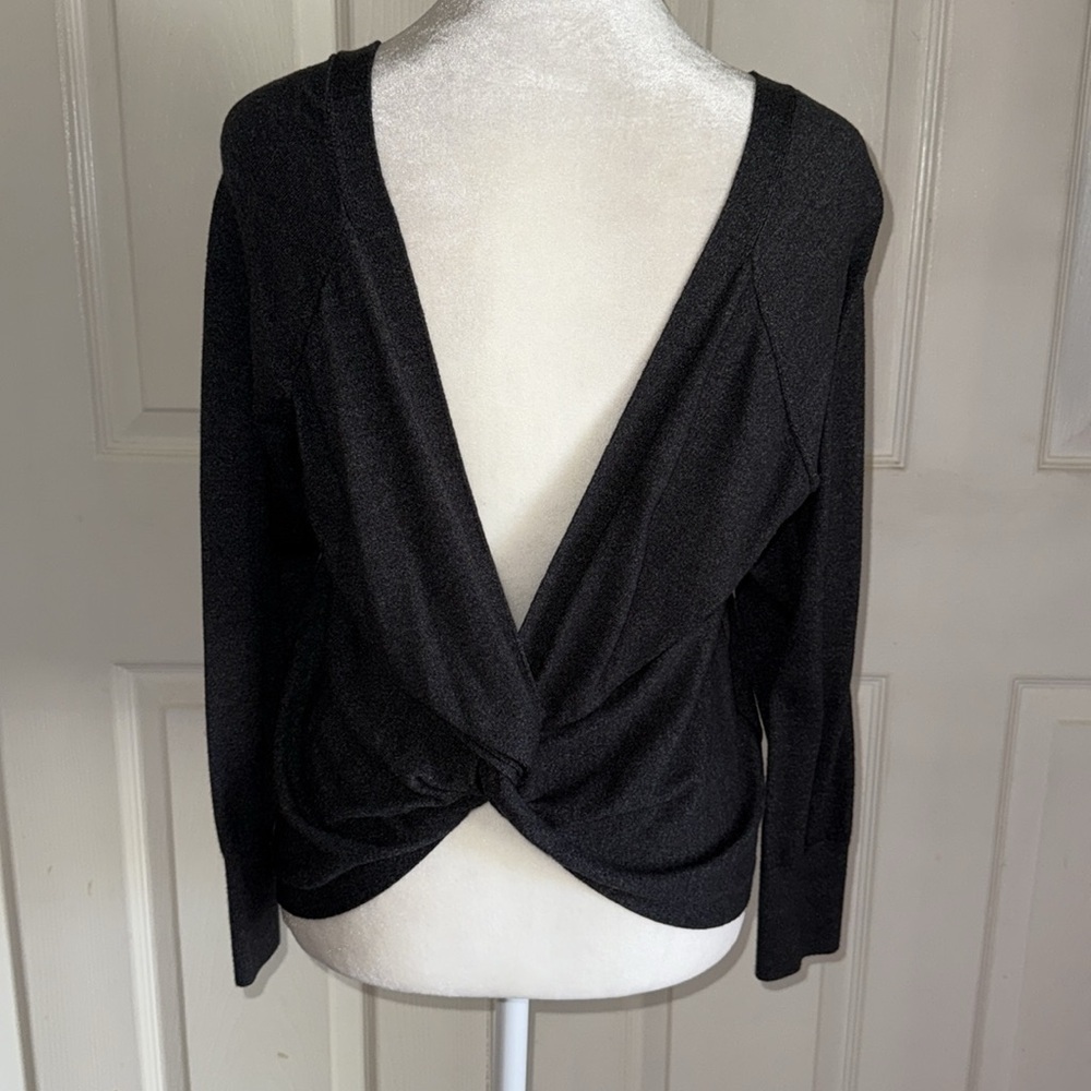 Victoria’s Secret Black Knot Twist Deep V Back Sweater